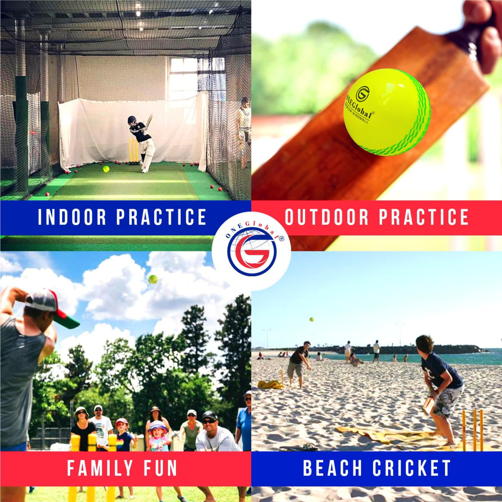 Premium Windball Soft Cricket Ball with Colour Seam | Wind Ball for Outdoor & Indoor Practice, Coaching, Garden & Beach Games