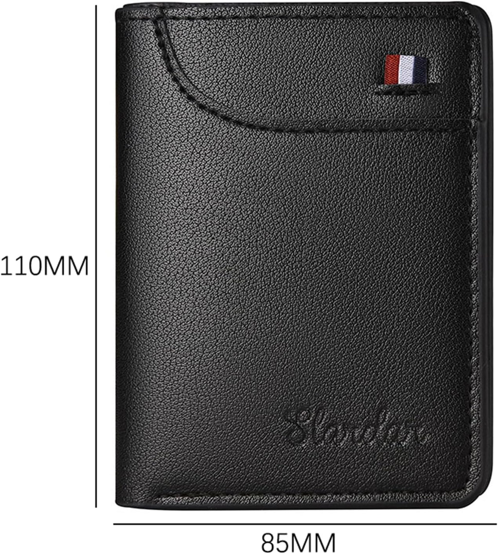Super Slim Soft Wallet PU Leather Mini Credit Card Wallet Purse Card Holder, Black, 8.5 x 11 cm (3.3 x 4.3 in)