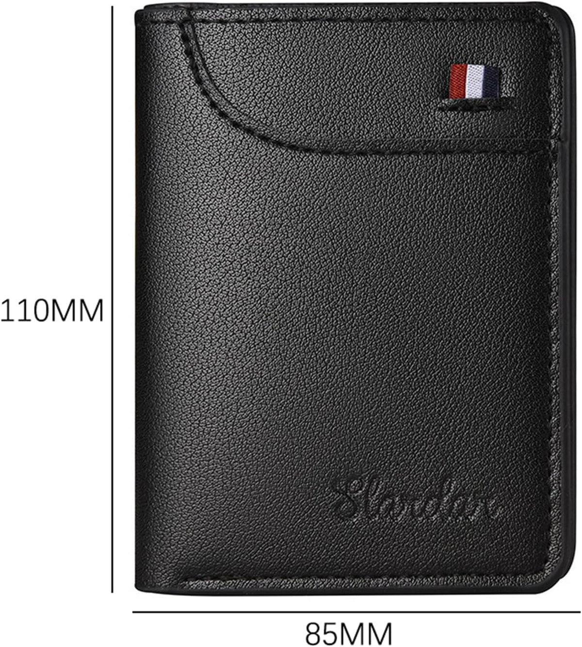 Super Slim Soft Wallet PU Leather Mini Credit Card Wallet Purse Card Holder, Black, 8.5 x 11 cm (3.3 x 4.3 in)