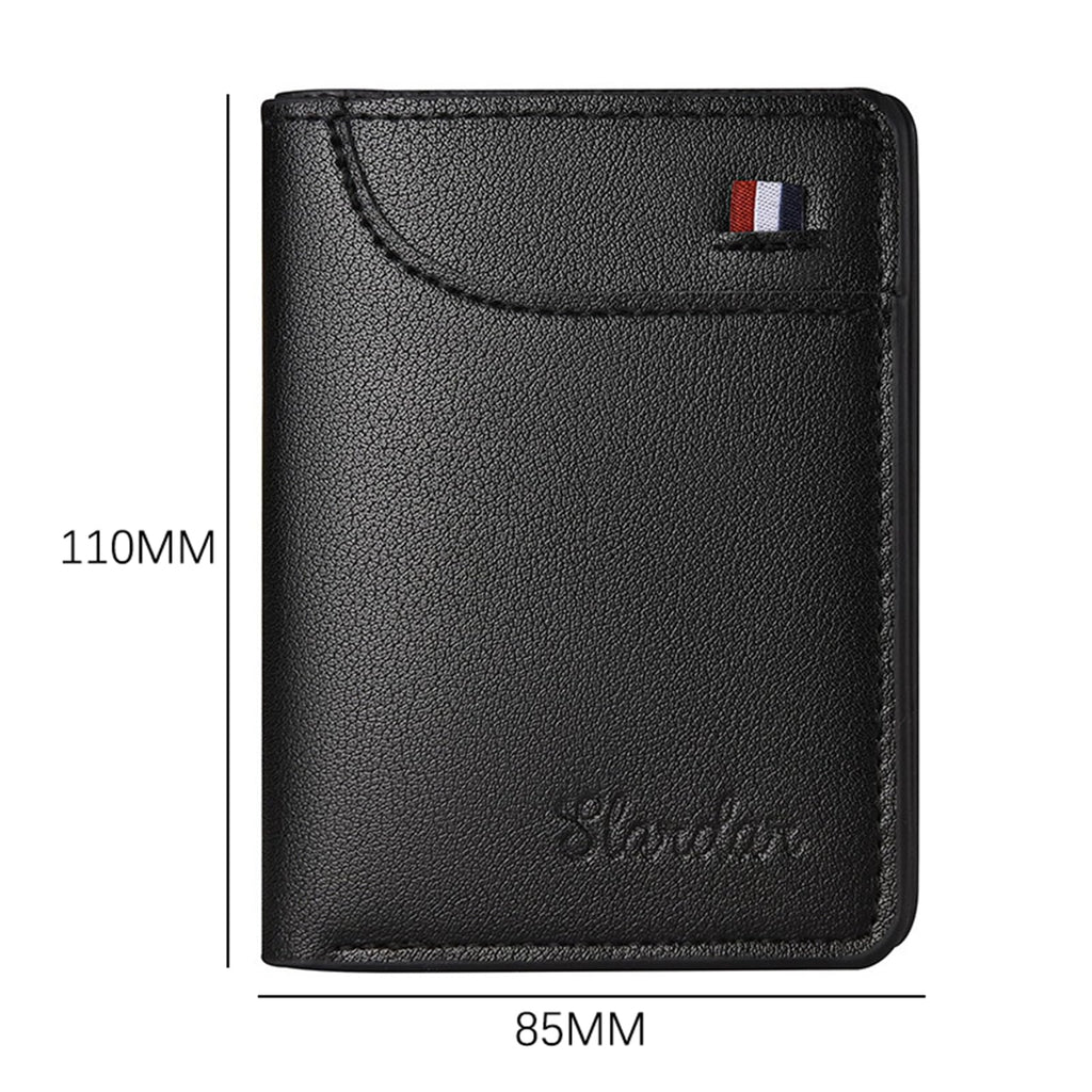 Super Slim Soft Wallet PU Leather Mini Credit Card Wallet Purse Card Holder, Black, 8.5 x 11 cm (3.3 x 4.3 in)
