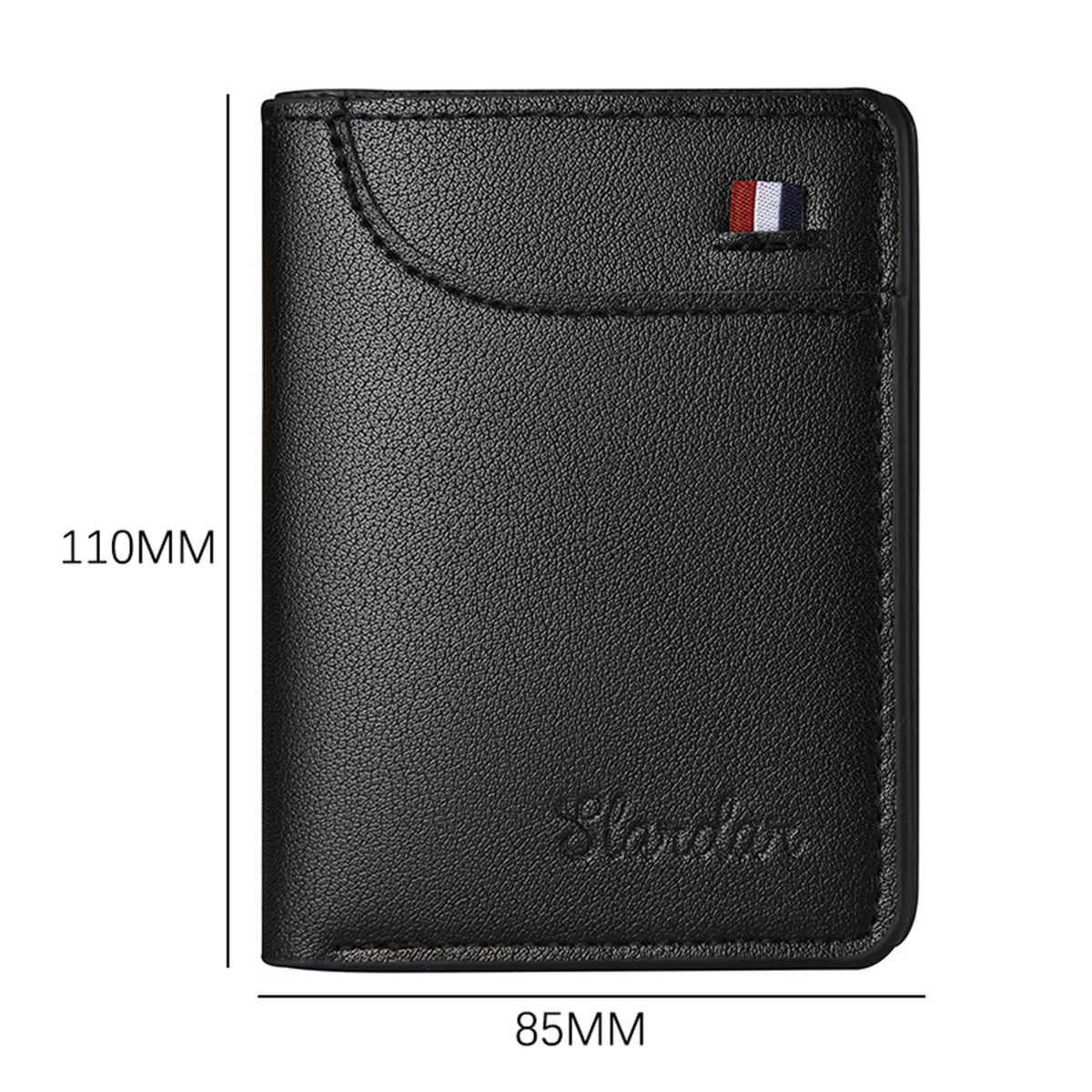 Super Slim Soft Wallet PU Leather Mini Credit Card Wallet Purse Card Holder, Black, 8.5 x 11 cm (3.3 x 4.3 in)