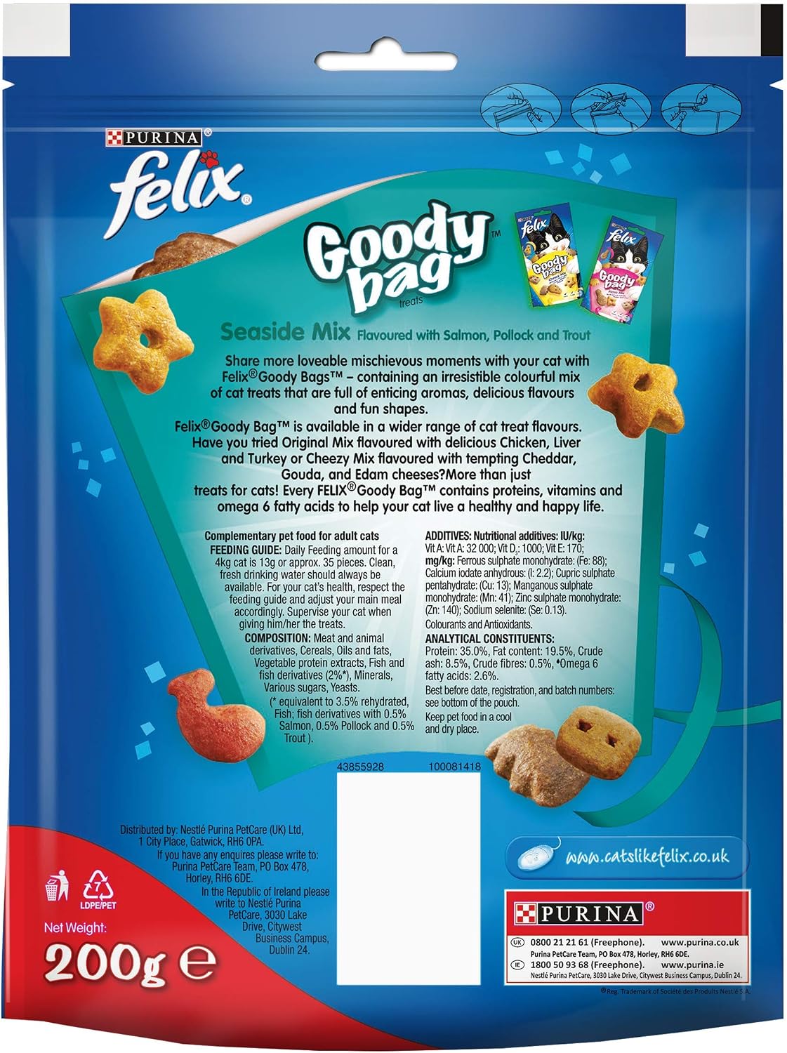 FELIX Soup Tender Strips Farm Selection Wet Cat Food 6x48g (Pack of 8)