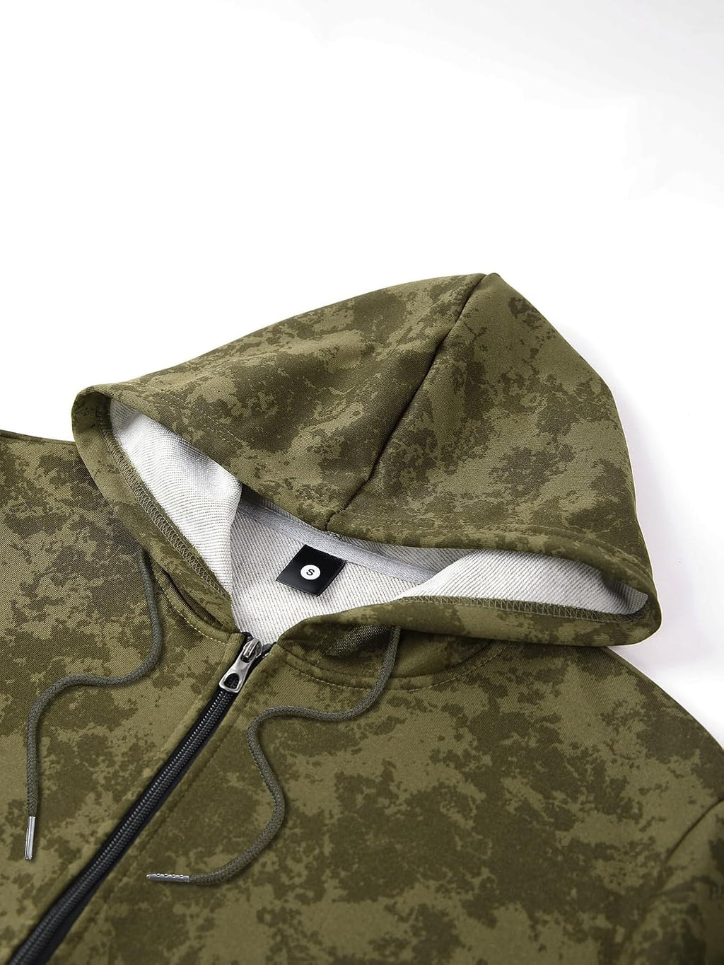 Men's Spring/Autumn Thin Long-Sleeved Pocket Tie-Dye Camouflage Zipper Hooded Sweatshirt Fashionable Casual Sports Tops