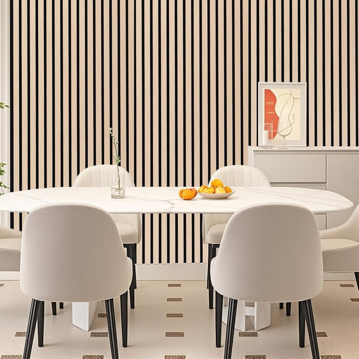 Acoustic Wall Panels 3D Slat Wood 2 Pack 122 x 60cm Natural Oak Sound Absorbing