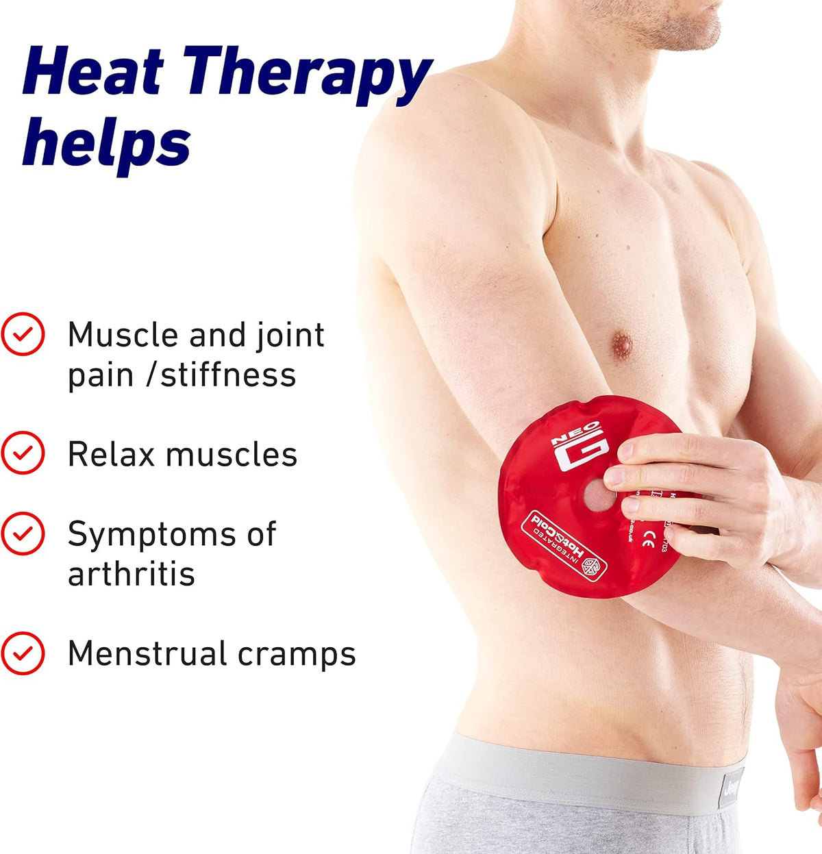 Neo G Hot and Cold Therapy Disc – Reusable Heat Pack Ice Pack for Injuries, Muscle Inflammation, Joint Pain, Swelling, Sprains – Flexible & Dual Function - Class 1 Medical Device - 1 Disc - Blue/Red