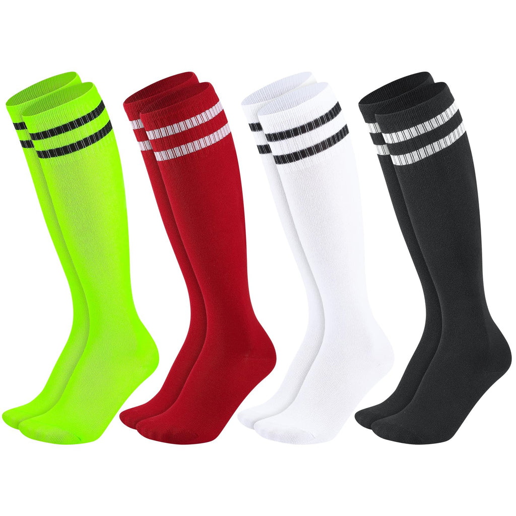 Zuimei 4 Pairs Football Socks Kids Football Socks for Boys Girls Childrens