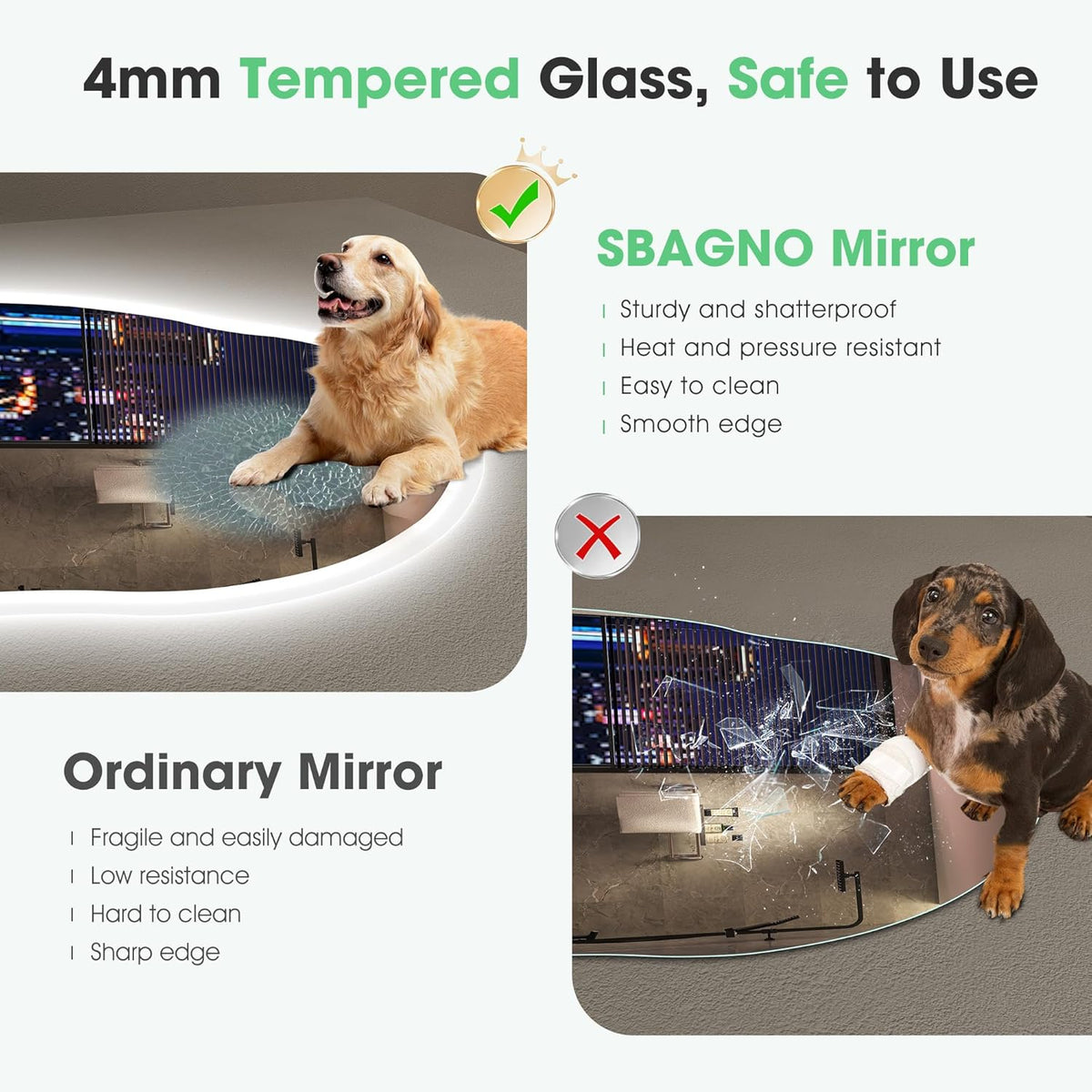 Irregular LED Bathroom Mirror 600x900 Bluetooth Anti Fog Dimmable S'bagno