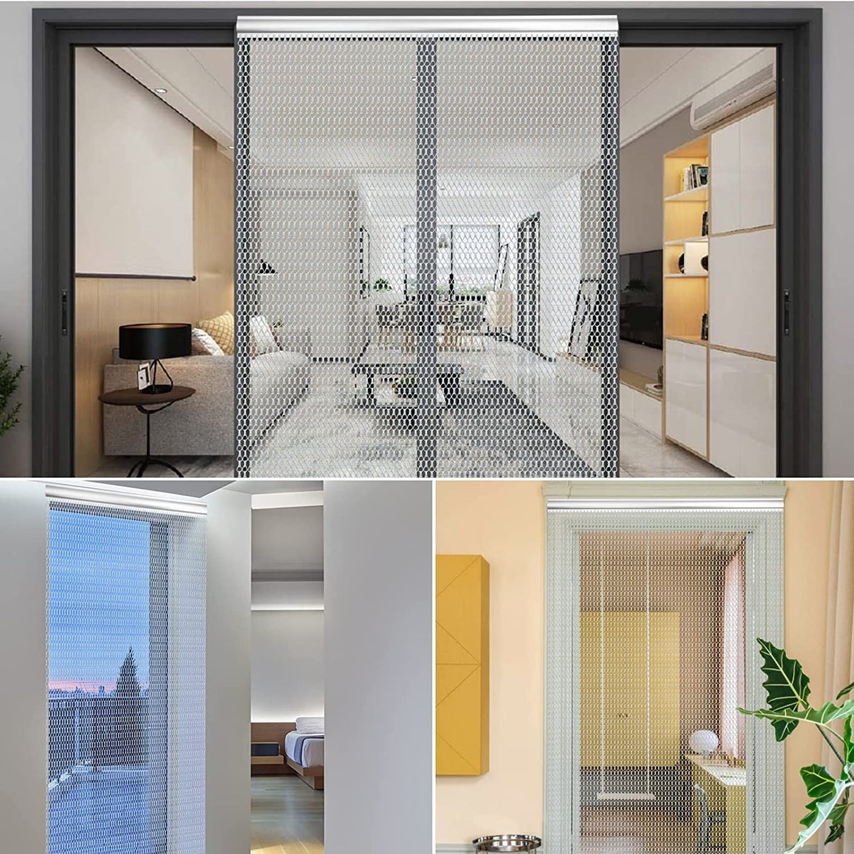 Aluminium Chain Fly Screen 90x210cm Door Curtain Insect Pest Control Silver
