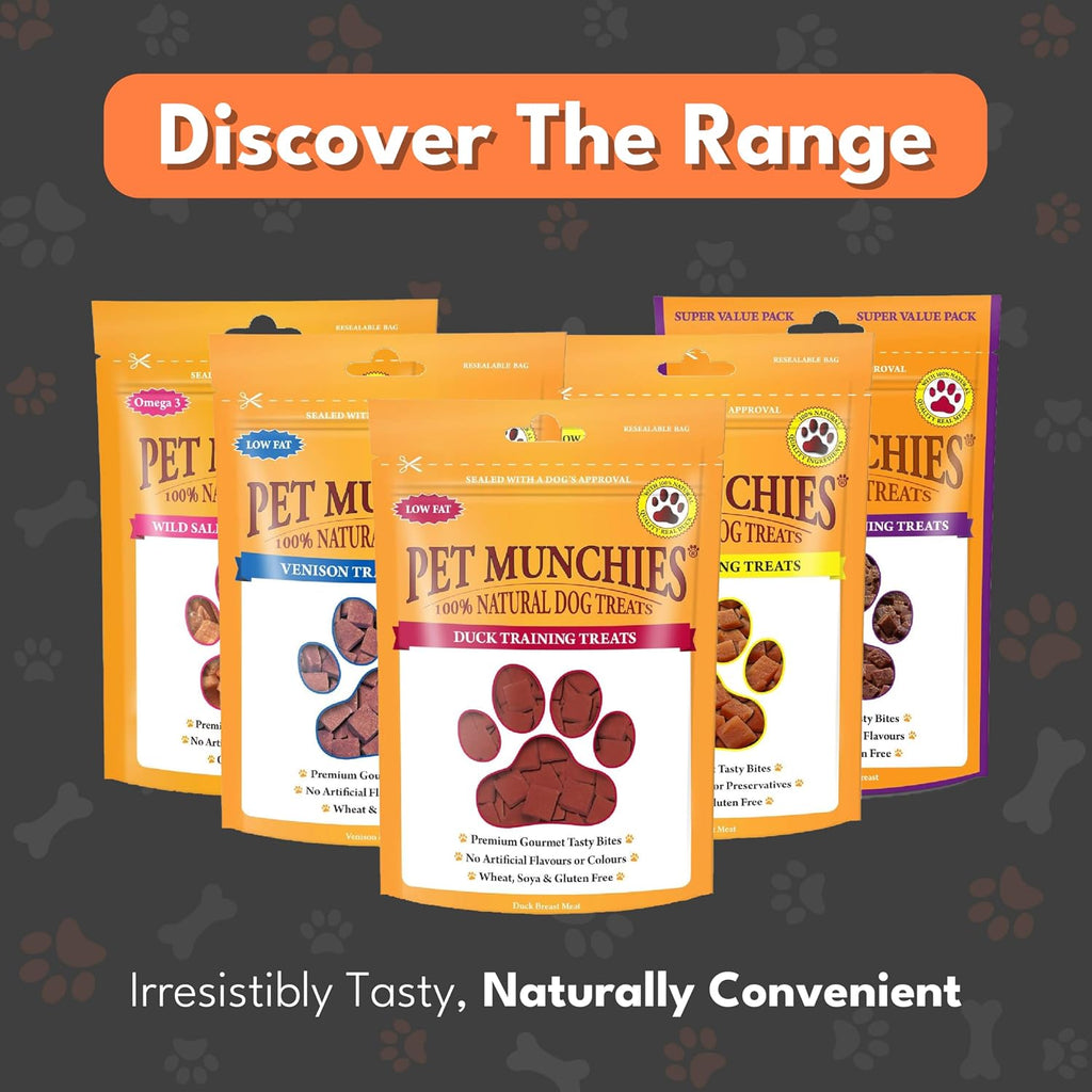 Pet Munchies Venison & Beef Liver Dog Training Treats, Grain Free Tasty Bites with Natural Real Meat, Low in Fat 50g