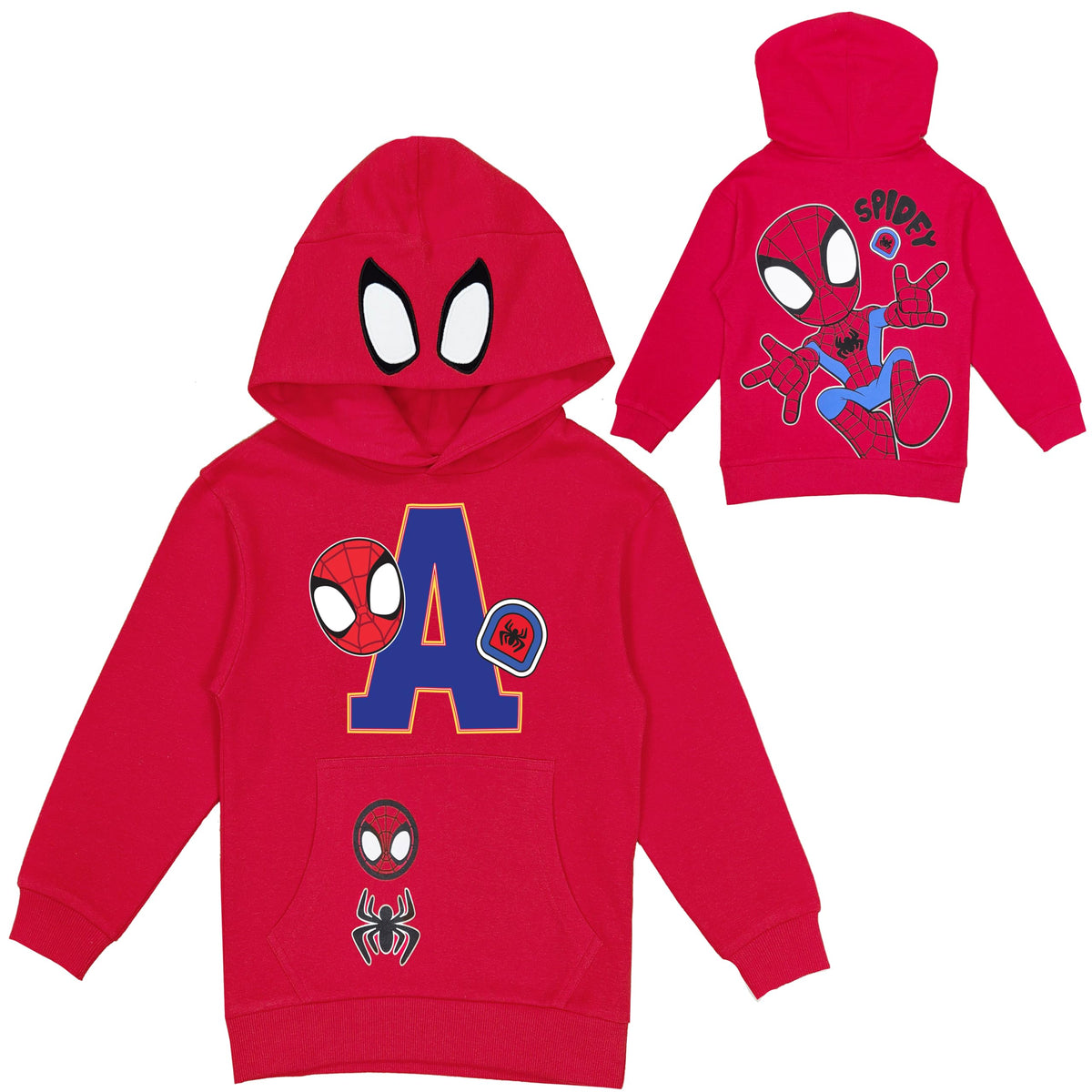 Marvel Spidey Boys Hoodie Personalised Spiderman Hoody with Initial