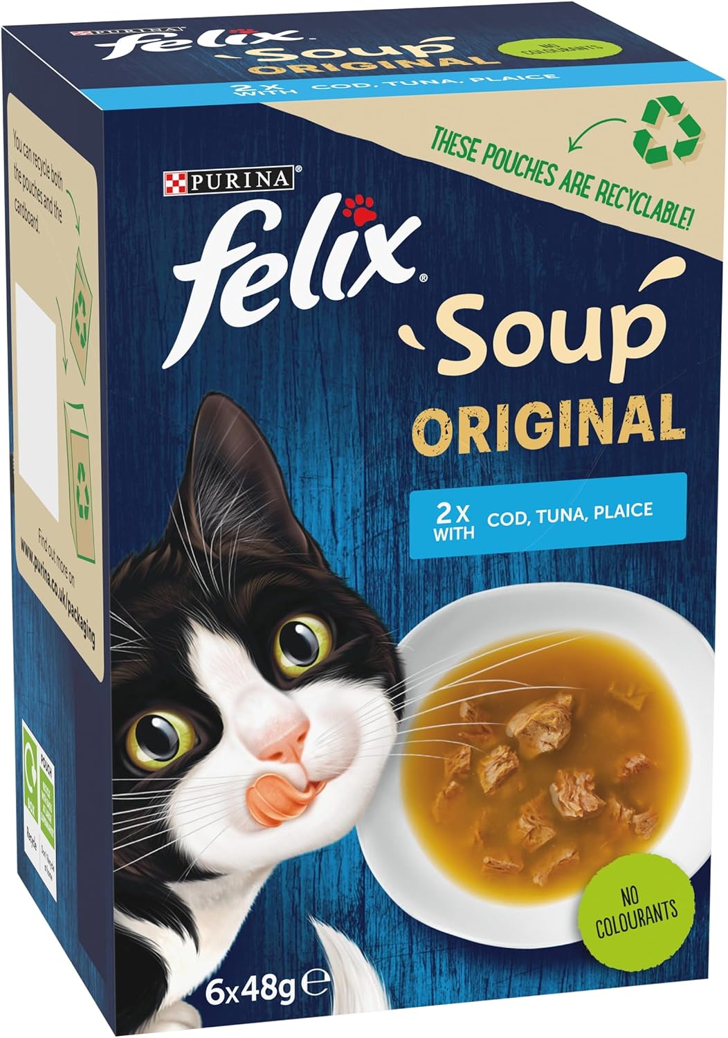 FELIX Soup Tender Strips Farm Selection Wet Cat Food 6x48g (Pack of 8)