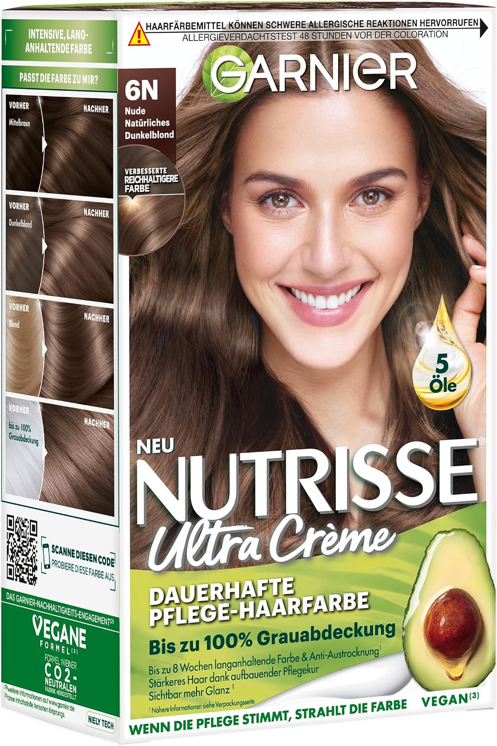 Garnier Nutrisse Ultra Color Permanent Hair Dye, 4.15 Iced Coffee Brown