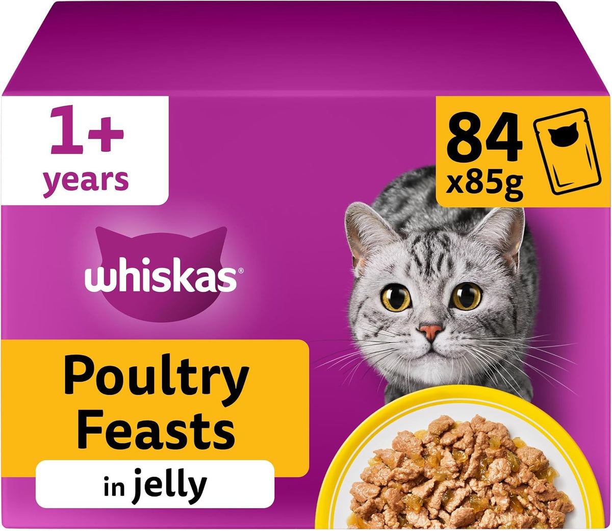 WHISKAS Adult Wet Cat Food in Jelly 40x85g Fish Favourites