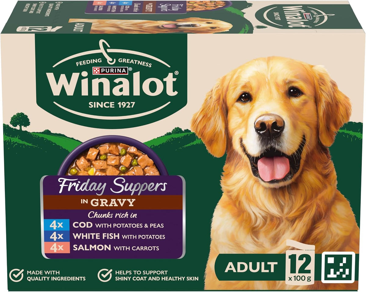 WINALOT Sunday Dinner Mixed in Gravy Wet Dog Food Pouches 40x100g