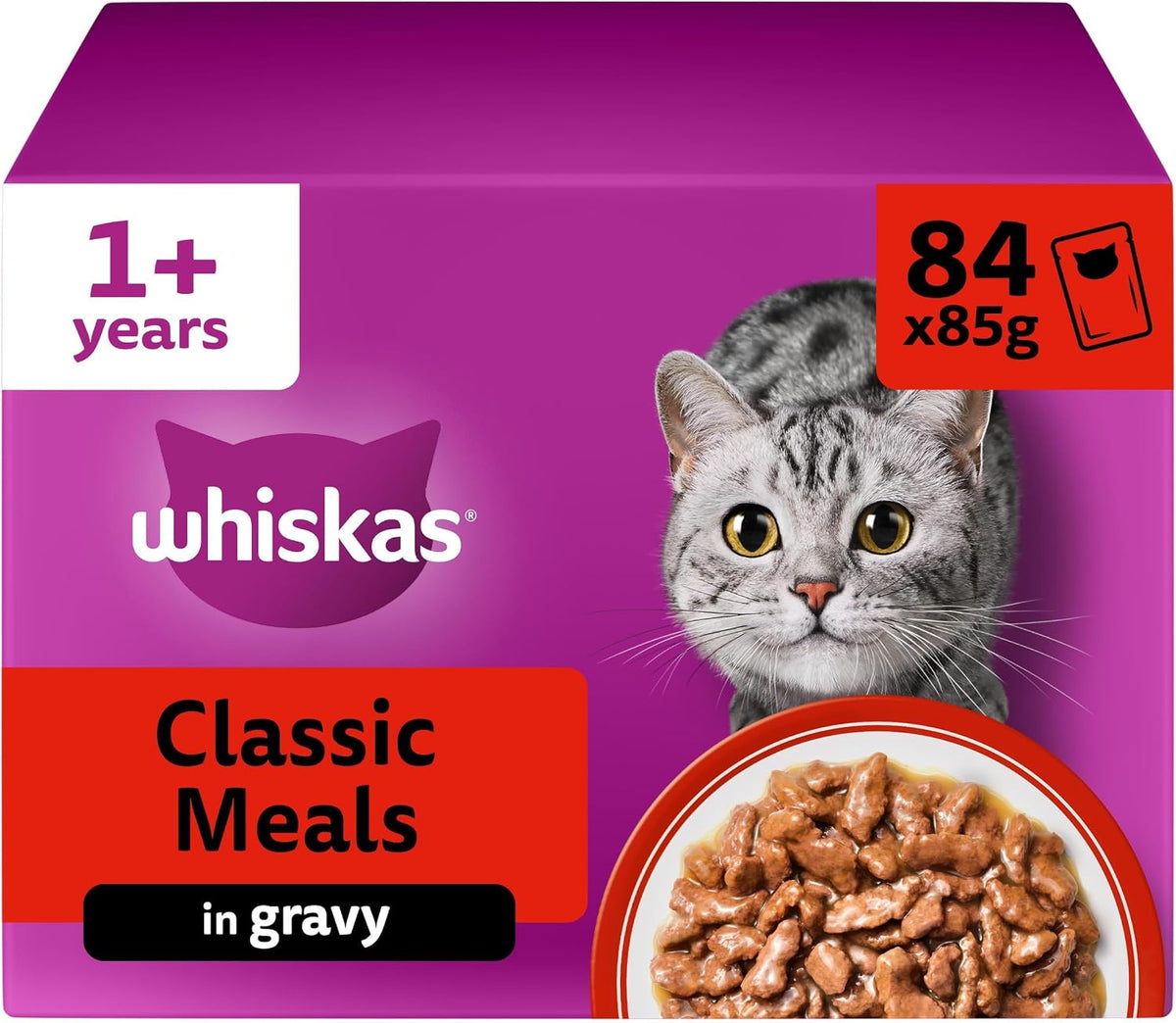 WHISKAS Adult Wet Cat Food in Jelly 40x85g Fish Favourites