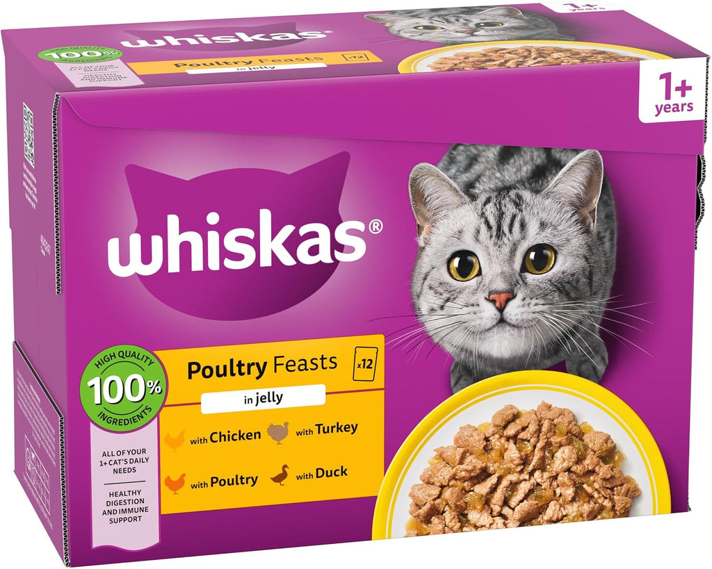 WHISKAS Adult Wet Cat Food in Jelly 40x85g Fish Favourites