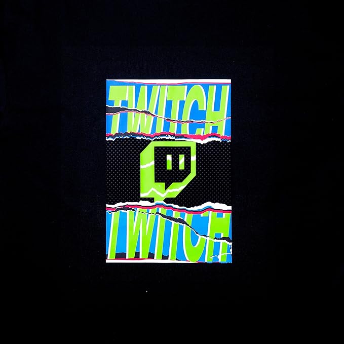 Twitch T-Shirt Black S M Unisex Graphic Tee 100% Cotton Official Merch