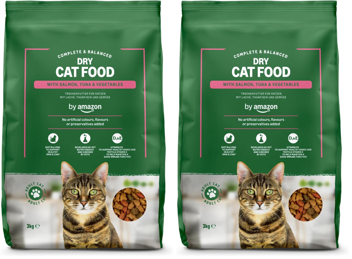 by Amazon - Complete Dry Cat Food with Salmon, Tuna and Vegetables, 1 pack of 3kg