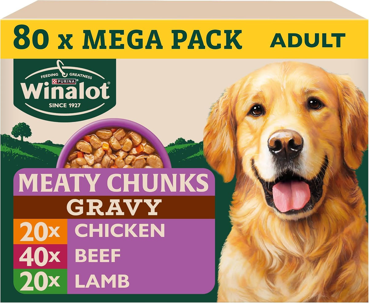 WINALOT Sunday Dinner Mixed in Gravy Wet Dog Food Pouches 40x100g