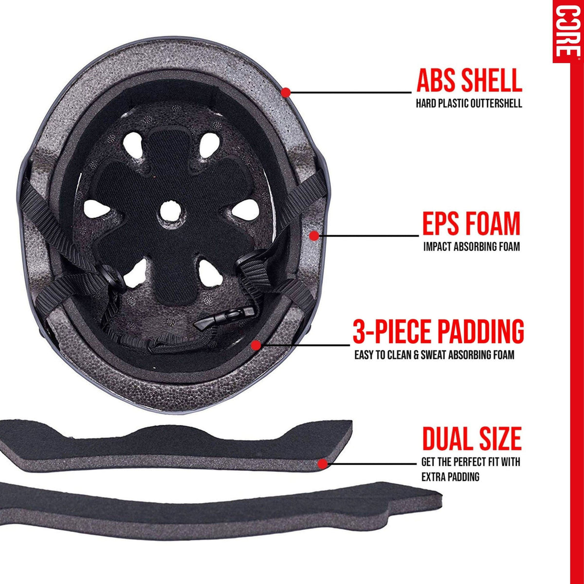 CORE Protection Helmet Skate/BMX/Bike/MTB/Roller Derby/Scooter