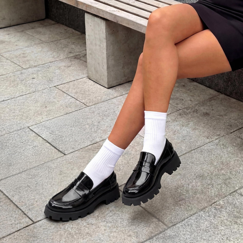 DREAM PAIRS Women's Loafers Lug Sole Slip On
