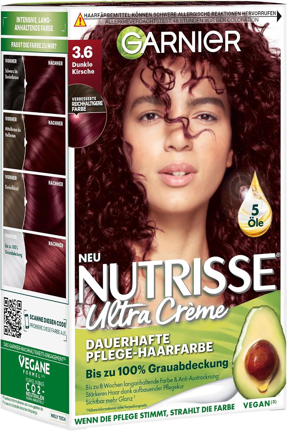 Garnier Nutrisse Ultra Color Permanent Hair Dye, 4.15 Iced Coffee Brown
