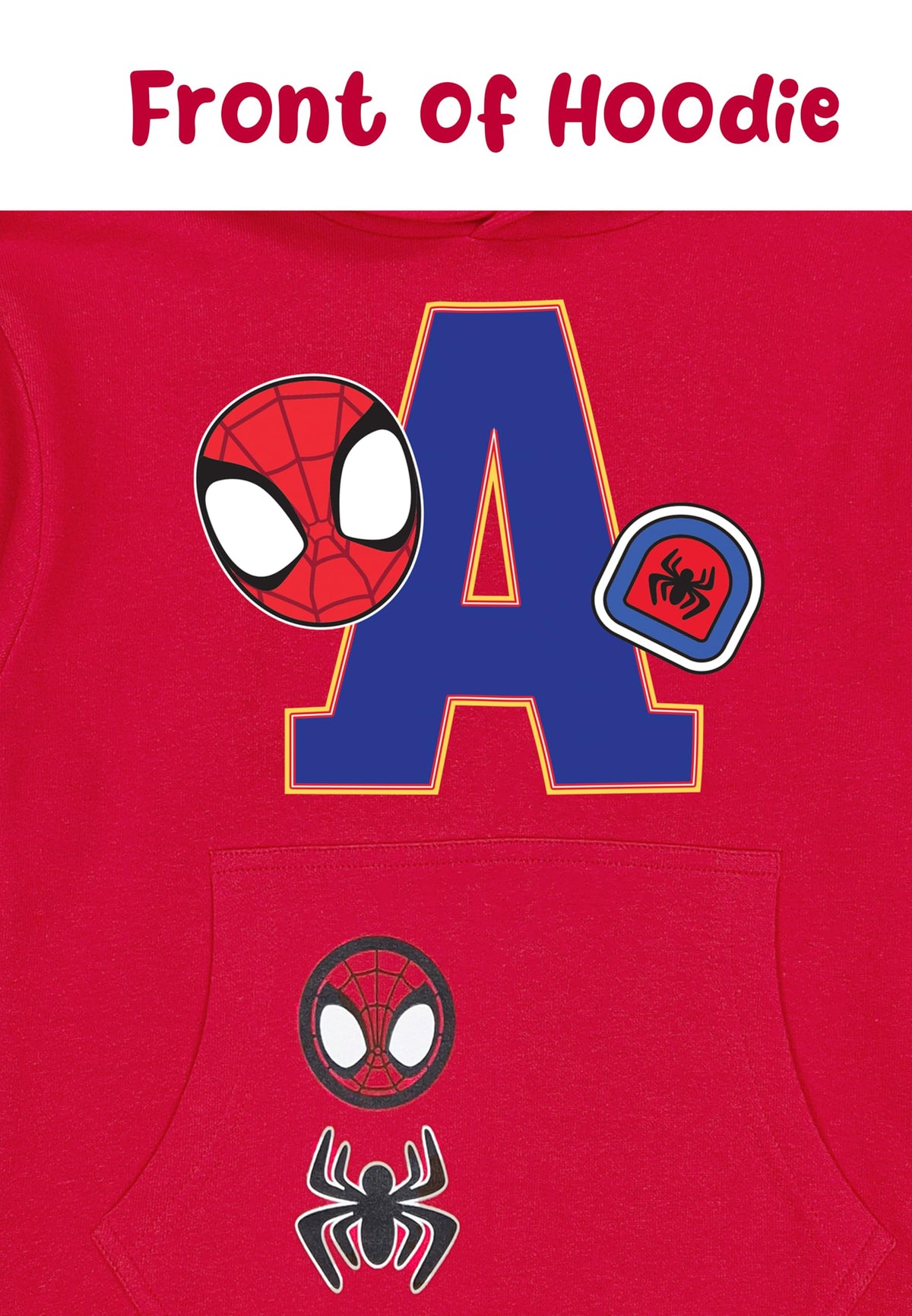 Marvel Spidey Boys Hoodie Personalised Spiderman Hoody with Initial