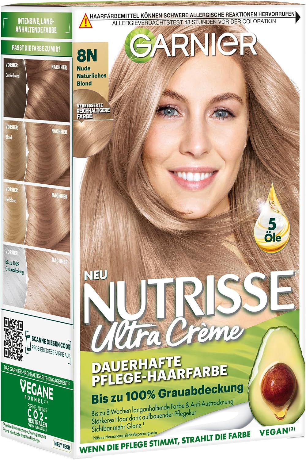 Garnier Nutrisse Ultra Color Permanent Hair Dye, 4.15 Iced Coffee Brown