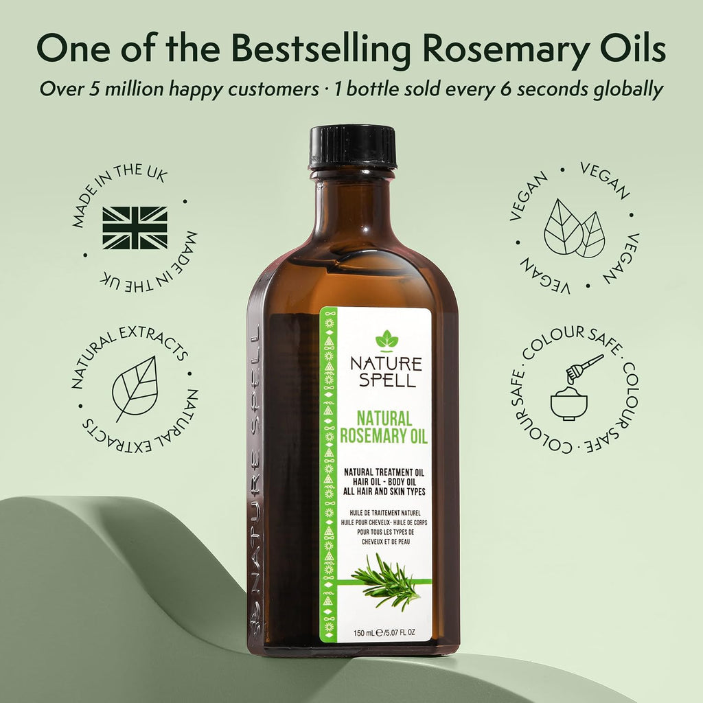 Nature Spell Rosemary Oil for Hair Growth with Root Comb Applicator, 150ml