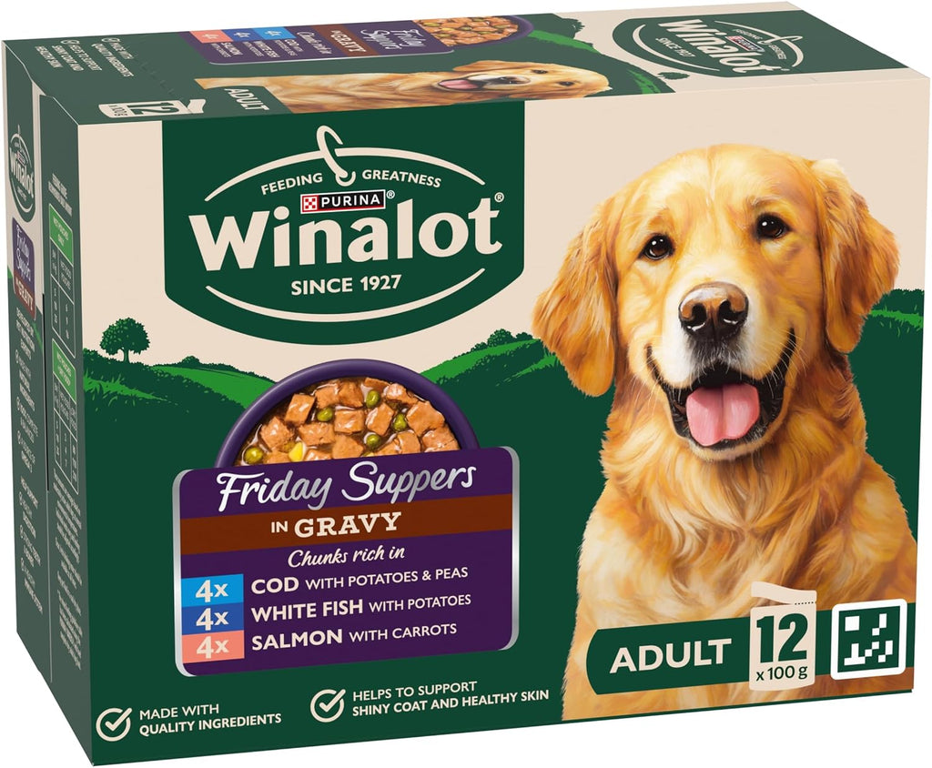 WINALOT Sunday Dinner Mixed in Gravy Wet Dog Food Pouches 40x100g
