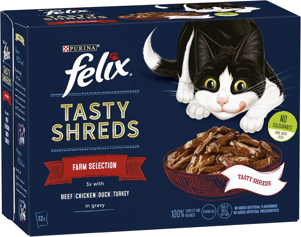 FELIX Soup Tender Strips Farm Selection Wet Cat Food 6x48g (Pack of 8)