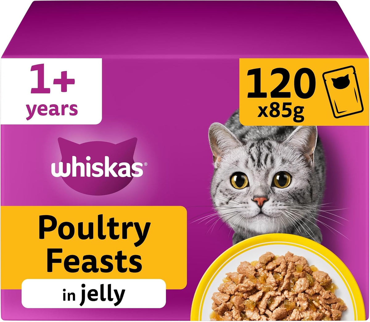 WHISKAS Adult Wet Cat Food in Jelly 40x85g Fish Favourites