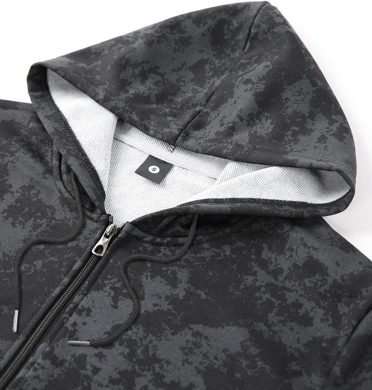 Men's Spring/Autumn Thin Long-Sleeved Pocket Tie-Dye Camouflage Zipper Hooded Sweatshirt Fashionable Casual Sports Tops