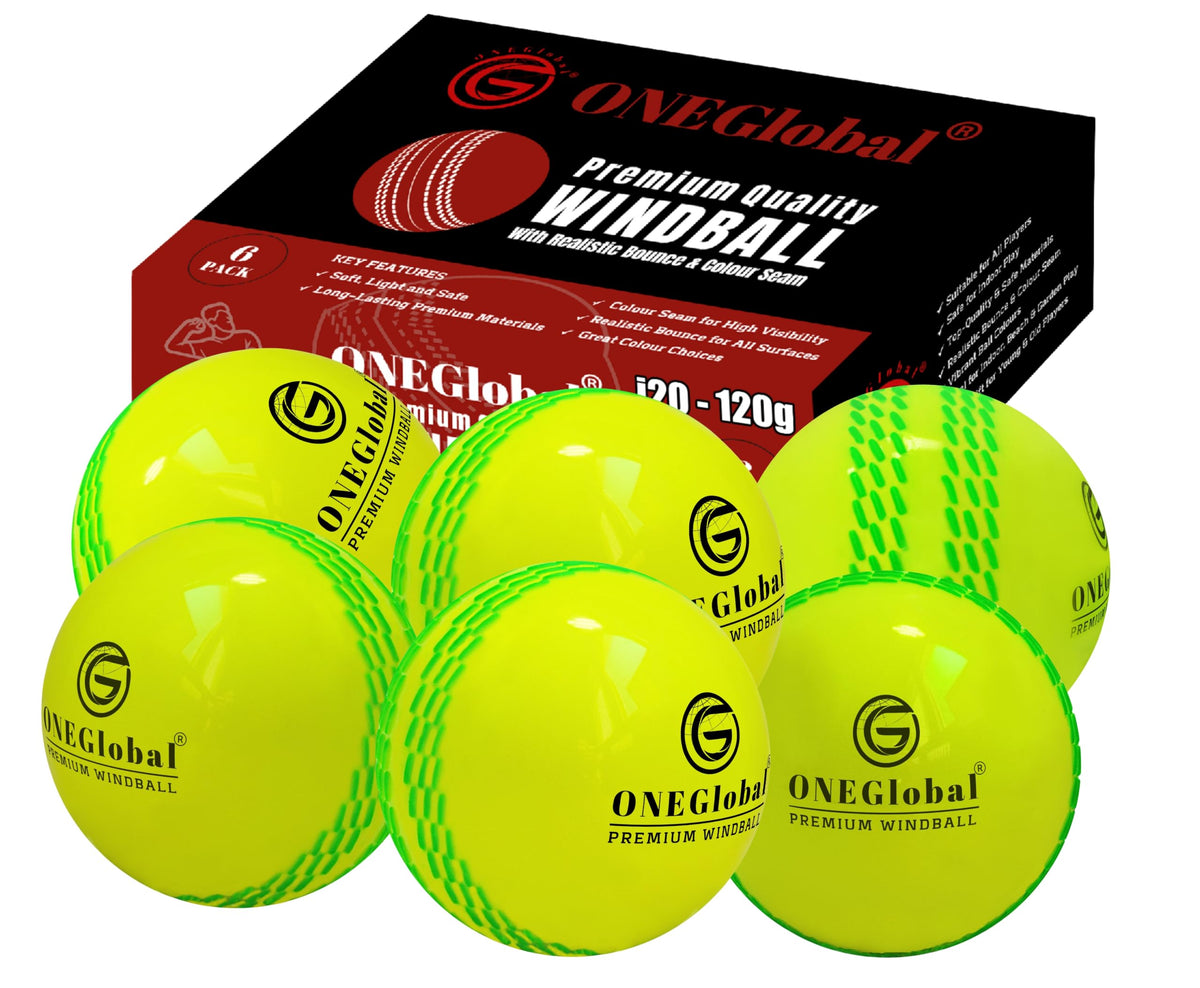 Premium Windball Soft Cricket Ball with Colour Seam | Wind Ball for Outdoor & Indoor Practice, Coaching, Garden & Beach Games