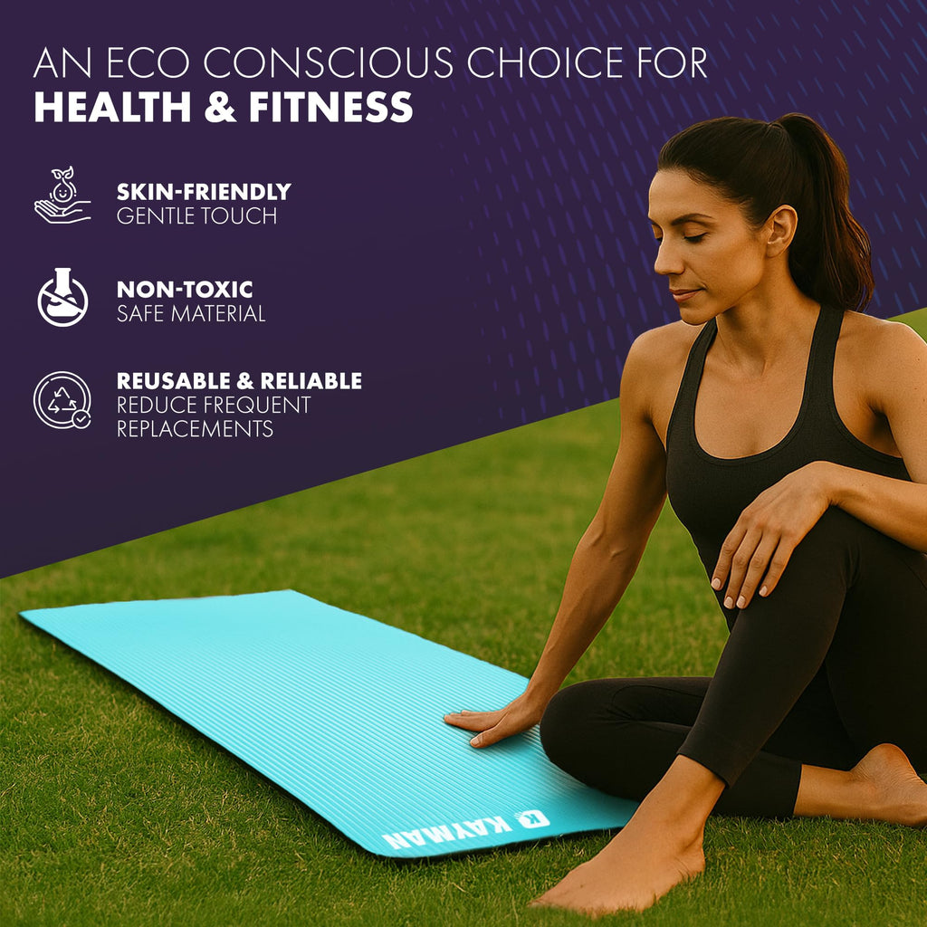 KAYMAN Yoga Mat - Non-Slip Extra Thick 8mm NBR Foam, Exercise Mat, 180x60cm