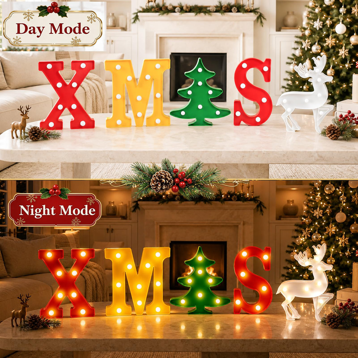 3 Pack 6.5 In Halloween Cute BOO Pumpkin Ghost Light up Letters Sign
