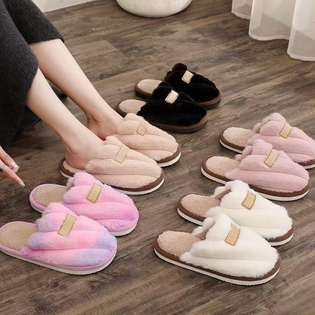 Women's Slippers Plush Warm Indoor Bedroom House Shoes
