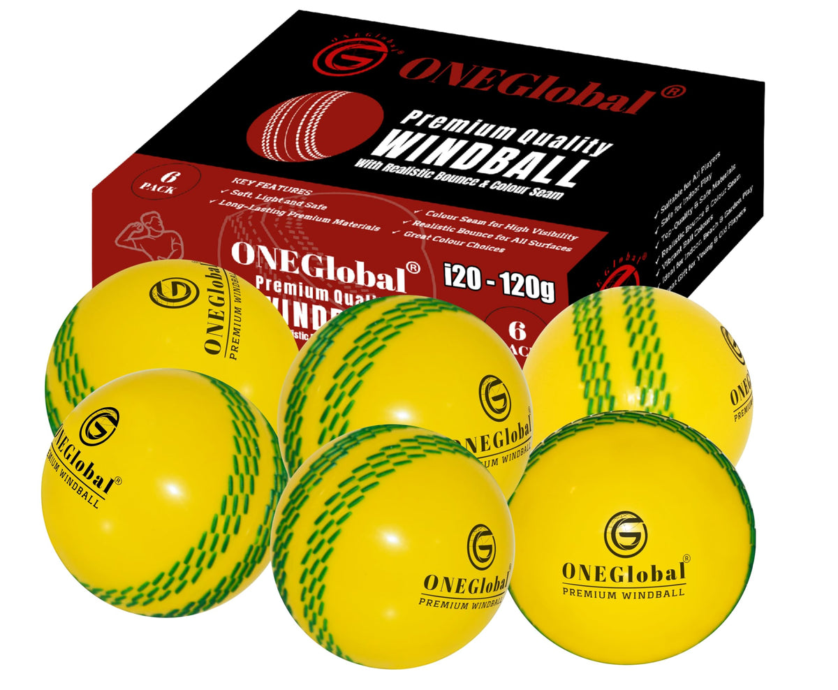 Premium Windball Soft Cricket Ball with Colour Seam | Wind Ball for Outdoor & Indoor Practice, Coaching, Garden & Beach Games