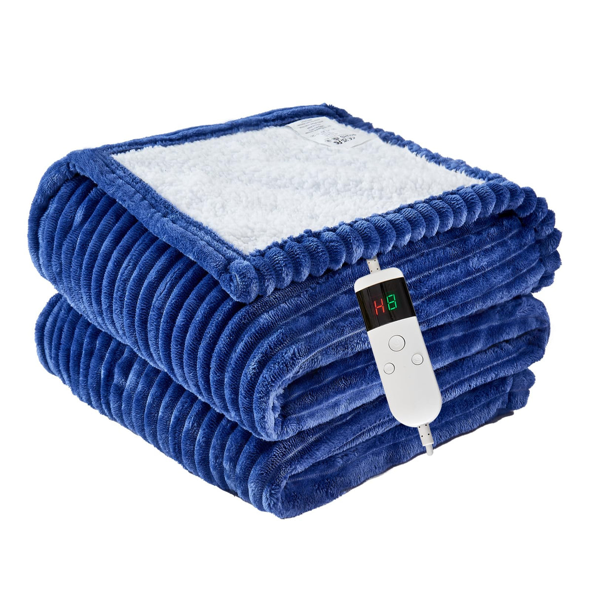 Heated Blanket Throw 130×160cm Electric Blanket, 10 Heating Settings, 1-8h Timer overheat Protection, Machine Washable, Flannel & Sherpa Full Body Warming, Electric Throw Blanket for Sofa