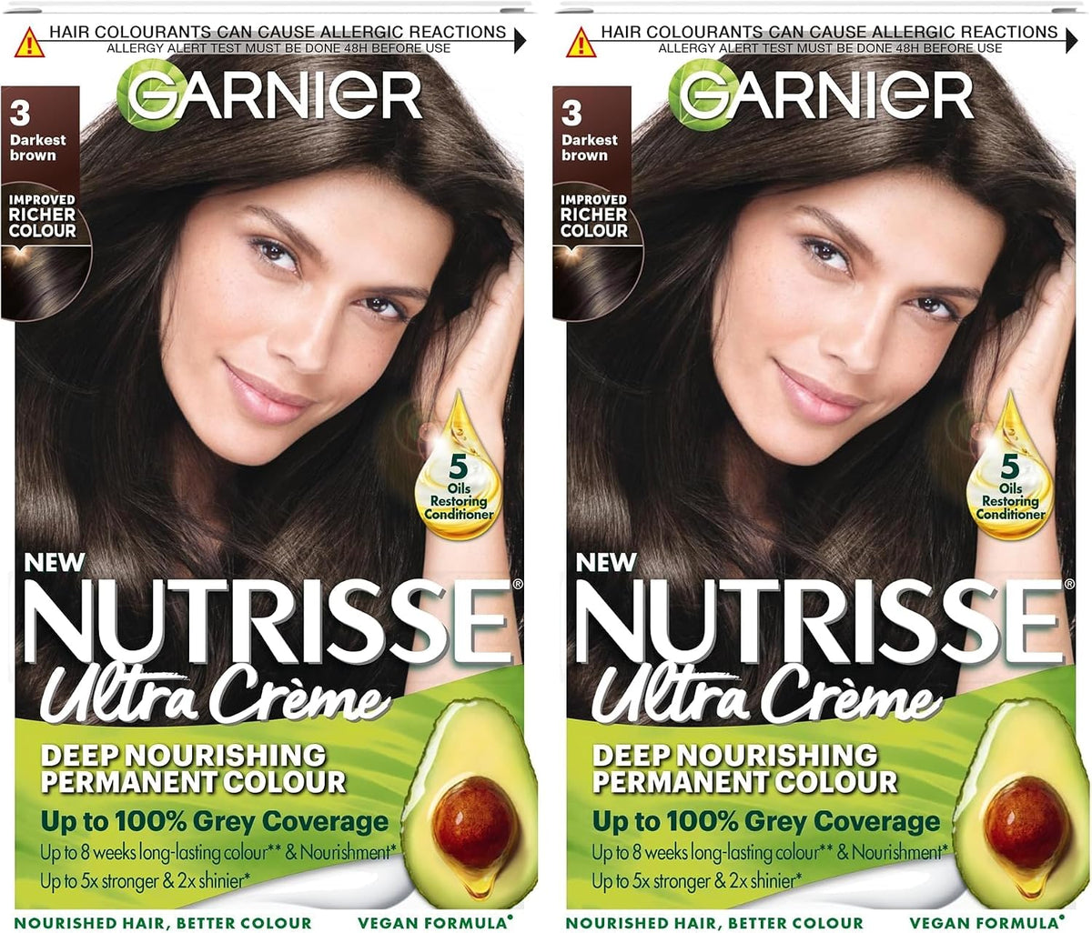 Garnier Nutrisse Ultra Color Permanent Hair Dye, 4.15 Iced Coffee Brown