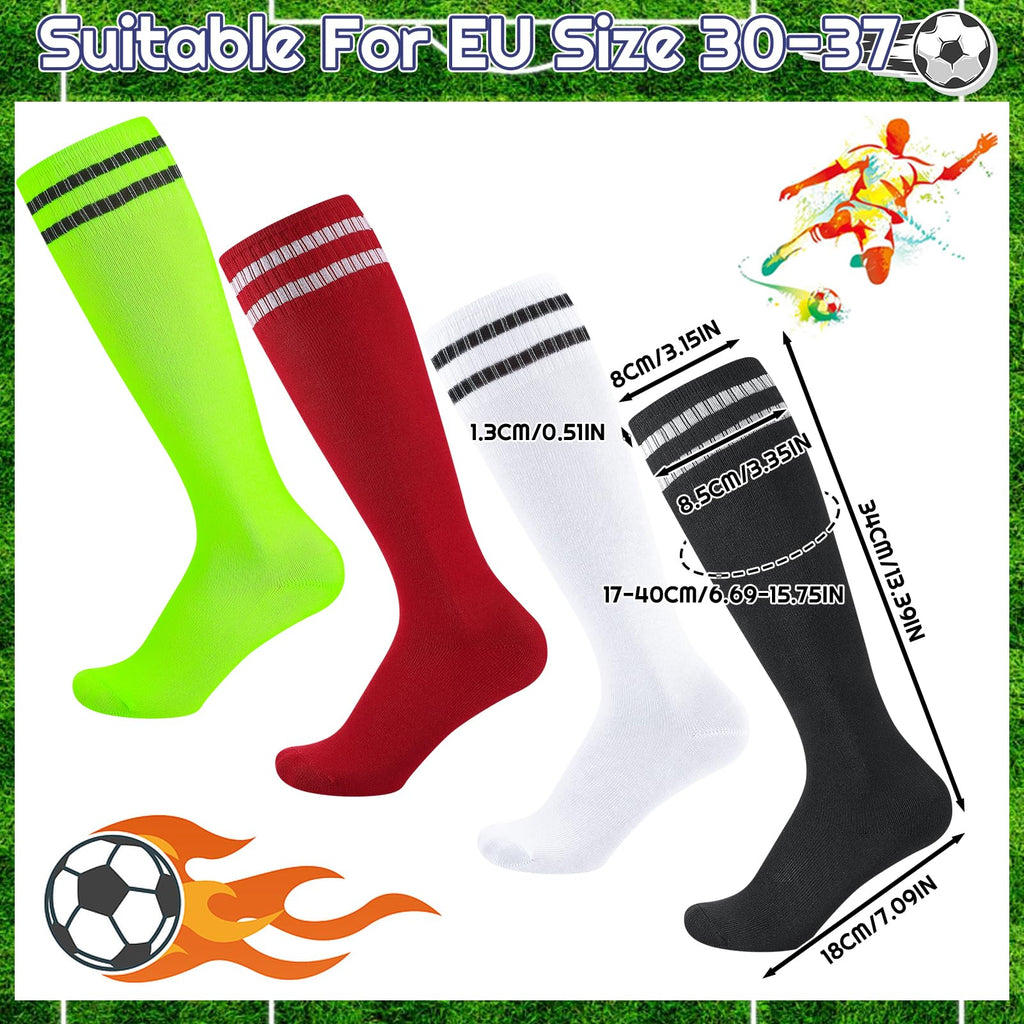 Zuimei 4 Pairs Football Socks Kids Football Socks for Boys Girls Childrens
