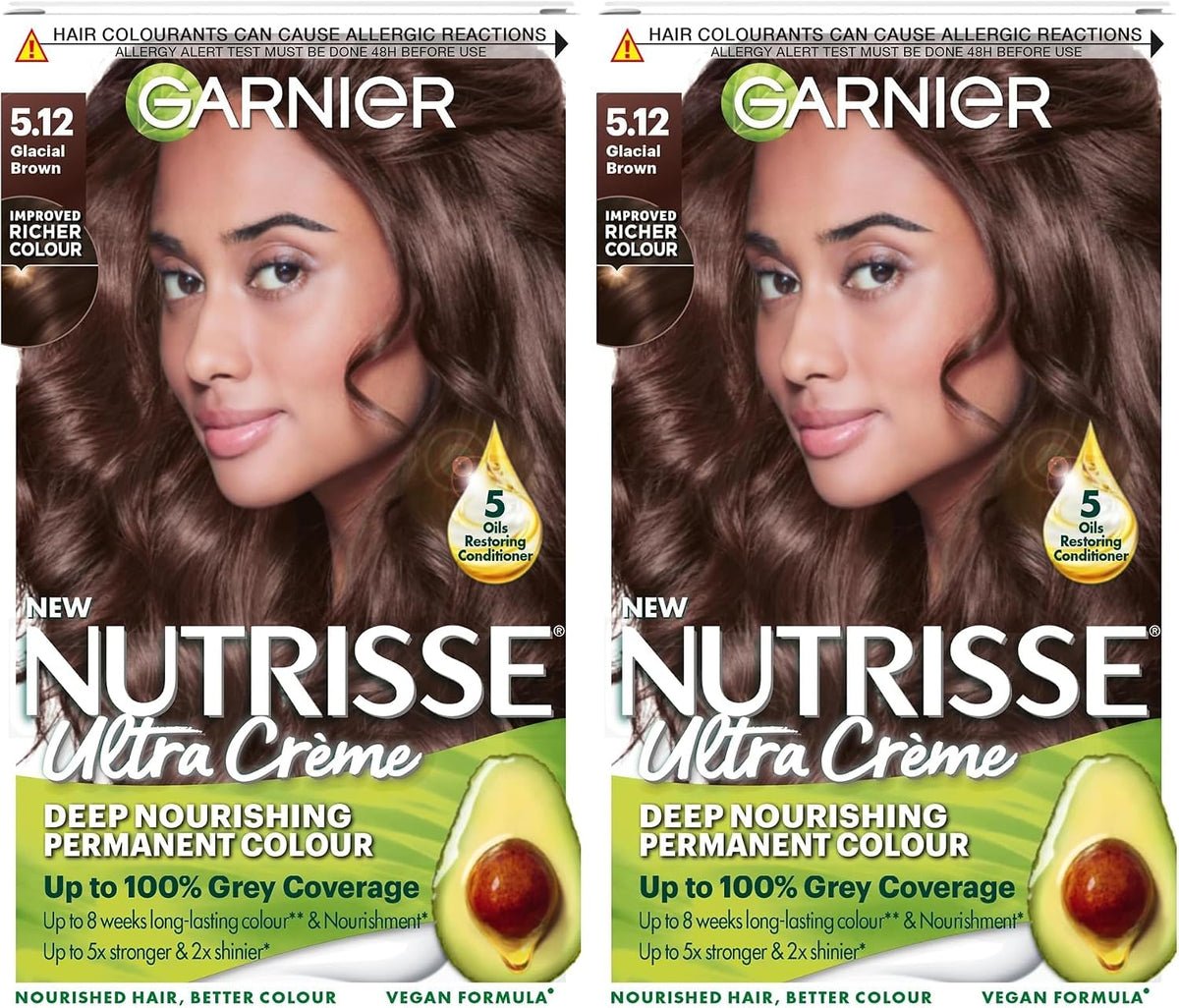 Garnier Nutrisse Ultra Color Permanent Hair Dye, 4.15 Iced Coffee Brown