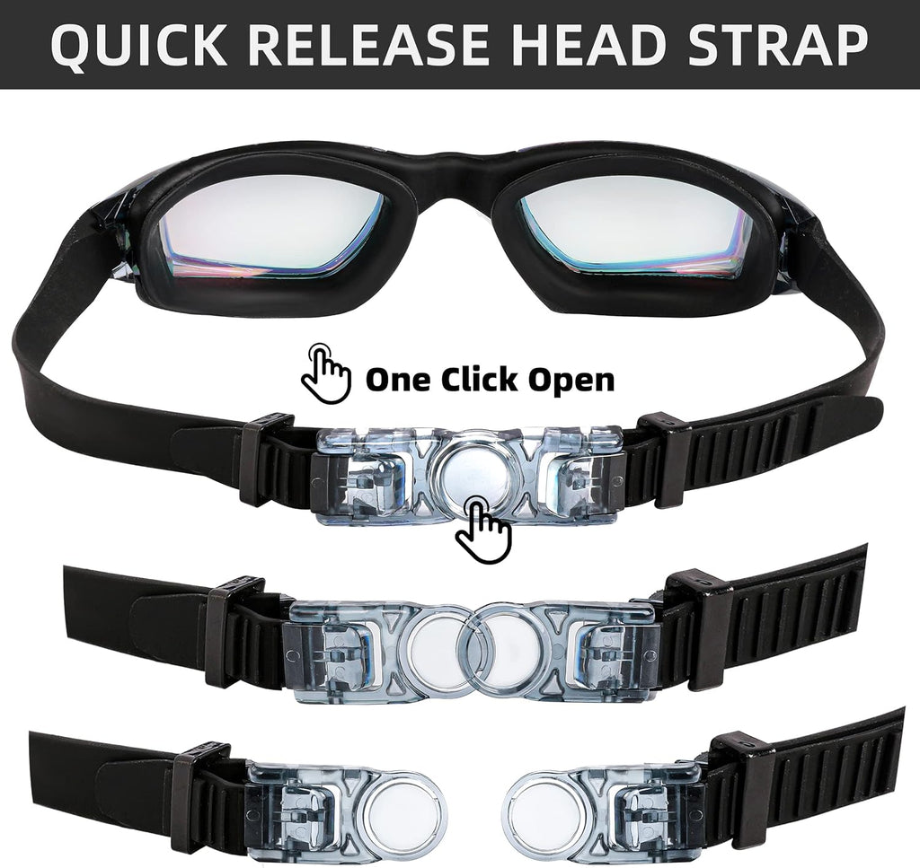 Swim Goggles 2 Pack Anti Fog No Leaking for Adult Women Men
