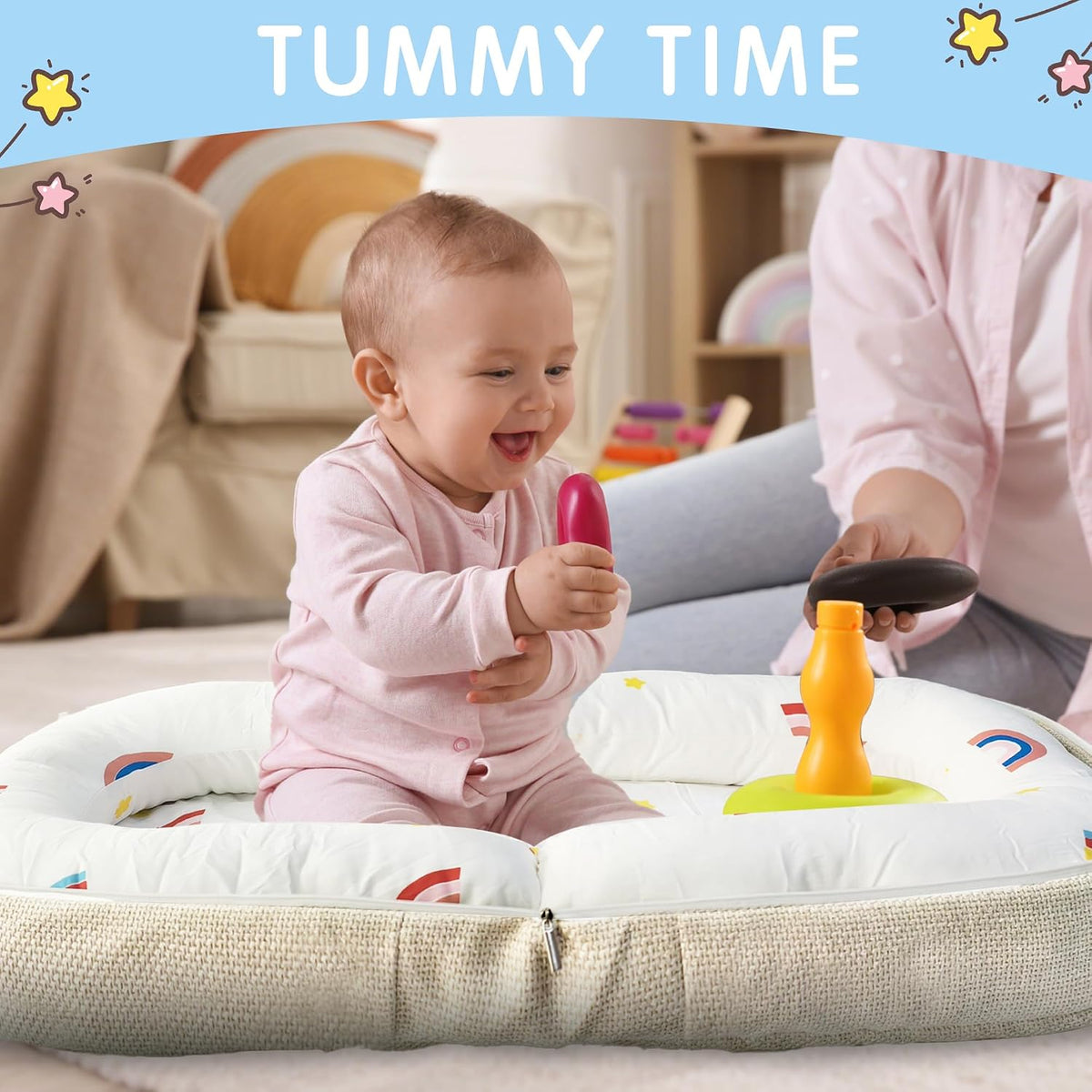 Baby Lounger 0-12 Months Foldable Infant Nest Memory Foam Backpack Travel