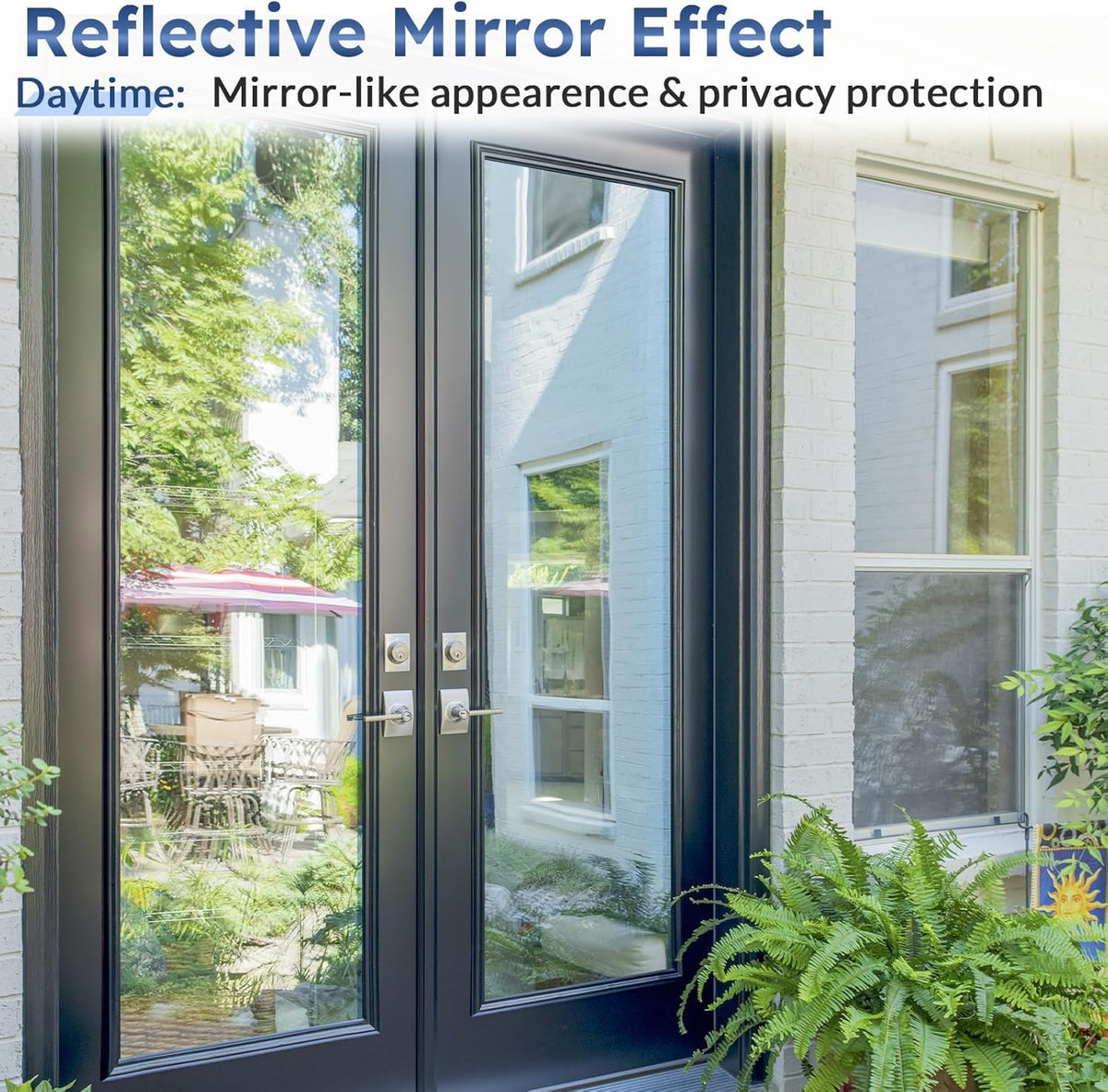 Home Window Privacy Film One Way Mirror 75x400cm Silver Heat Control Adhesive