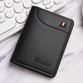 Super Slim Soft Wallet PU Leather Mini Credit Card Wallet Purse Card Holder, Black, 8.5 x 11 cm (3.3 x 4.3 in)
