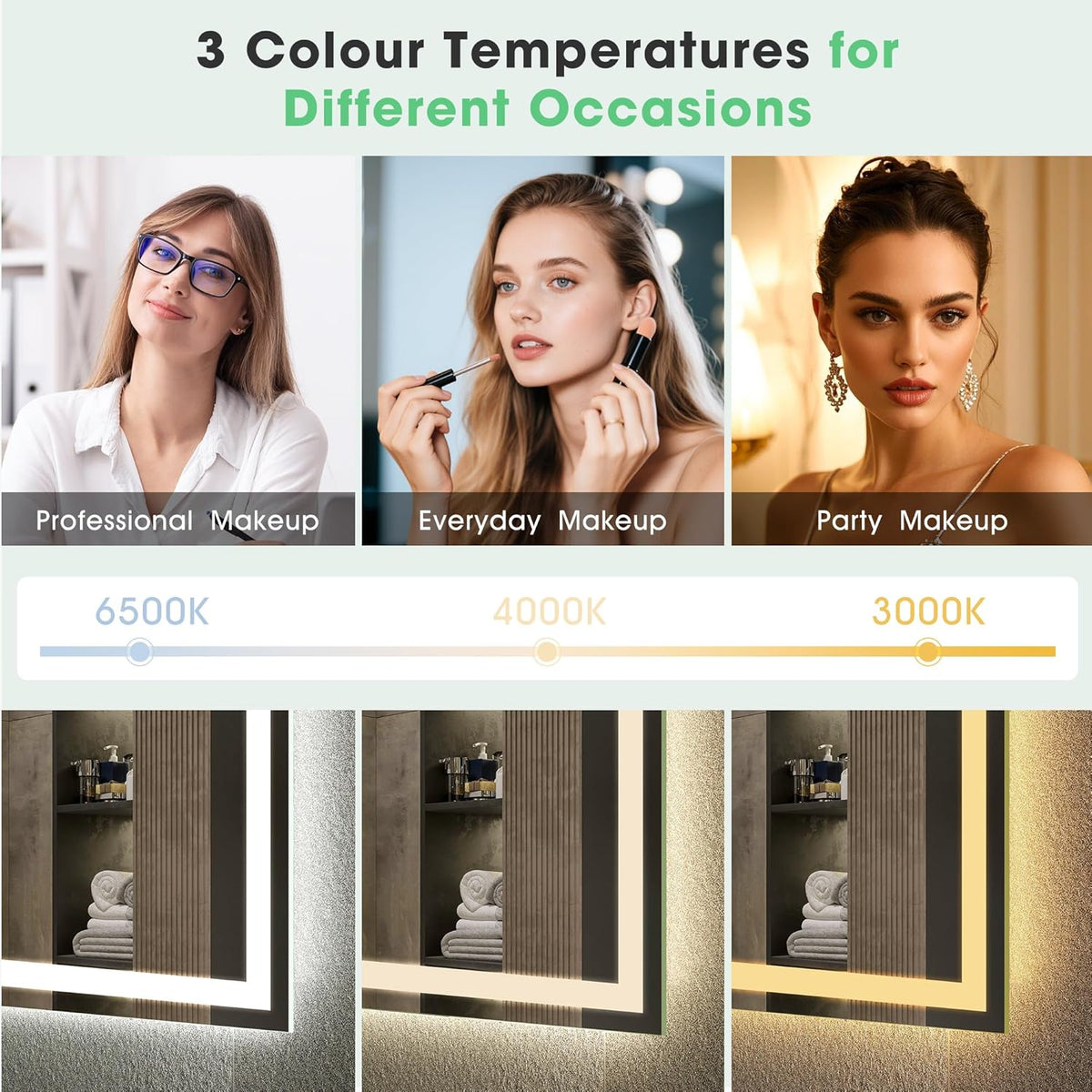Bluetooth Bathroom LED Mirror 800x600 cm Anti Fog Dimmable S'bagno