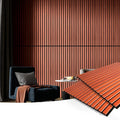 Acoustic Wall Panels 3D Slat Wood 2 Pack 120 x 60cm Cherry Sound Absorbing Art3d