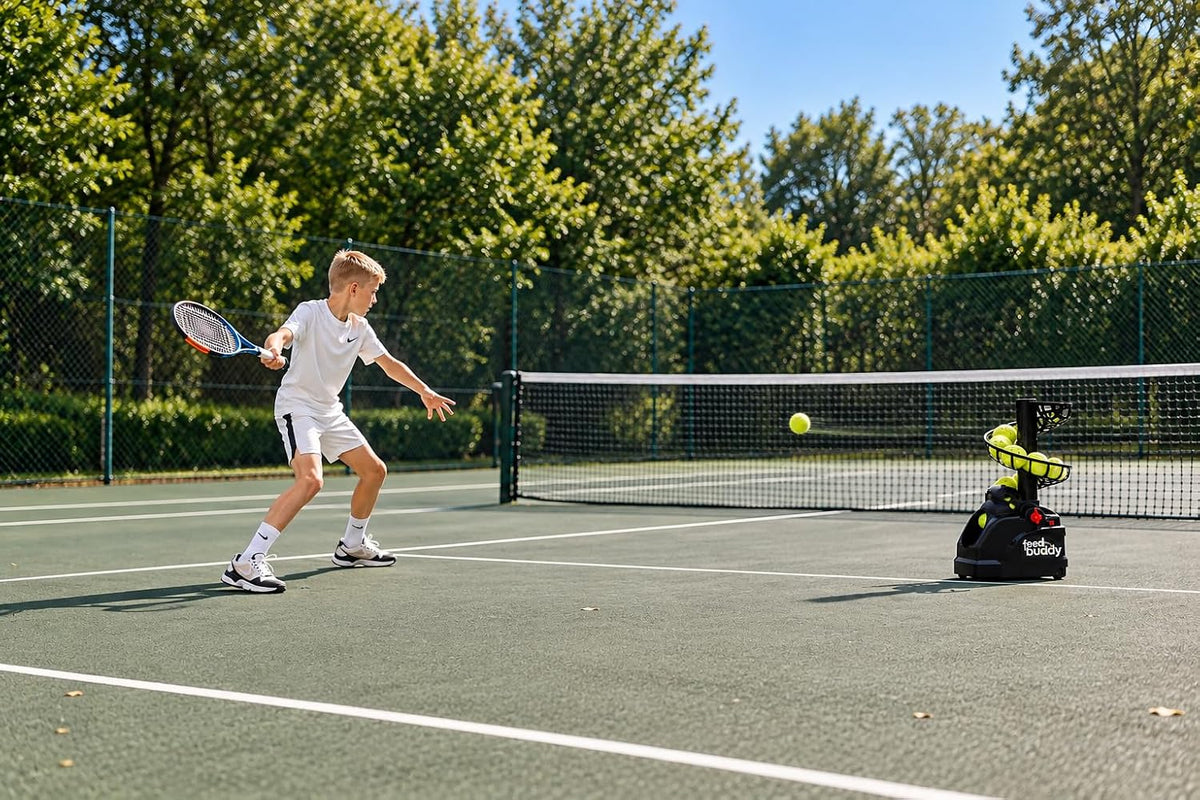 Feed Buddy Automatic Tennis Ball Machine – Portable Solo Practice Trainer