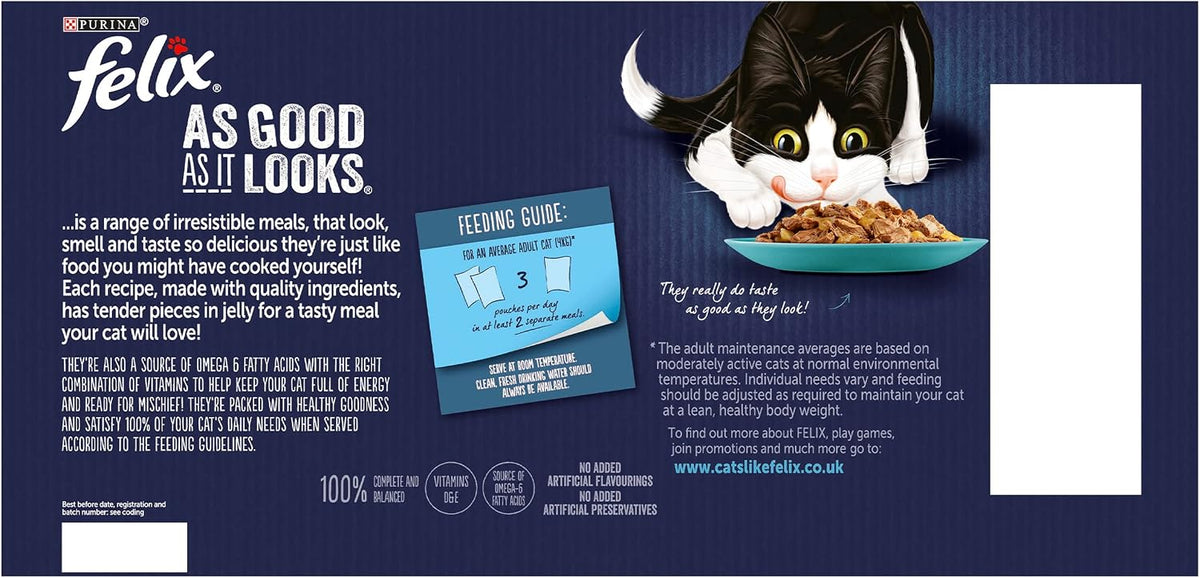 FELIX Soup Tender Strips Farm Selection Wet Cat Food 6x48g (Pack of 8)